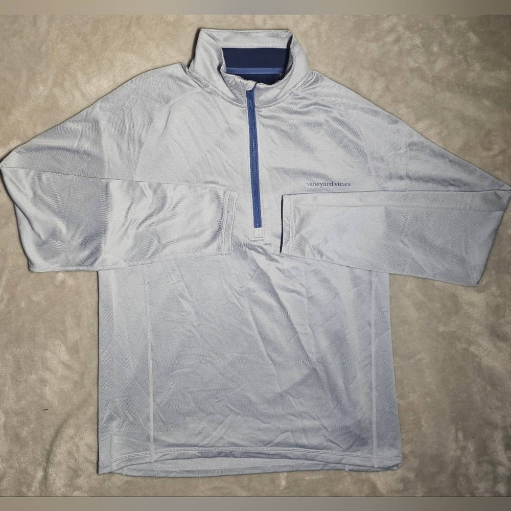 Vineyard Vines Flagler 1/2‎ Zip Hammerhead  Performance Pullover Size Small Grey